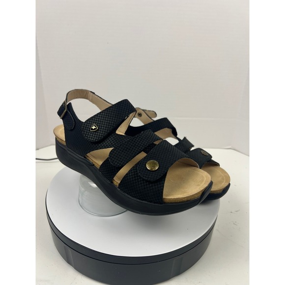 Xelero Women's Black Leather Comfort Walking Arch Support Sandals 12.5-13 (43) - Picture 13 of 17